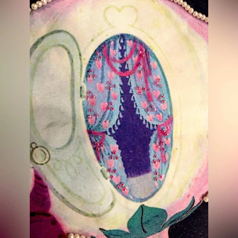 Disney Store Princess Cinderella embellished/jeweled large tote bag pock…